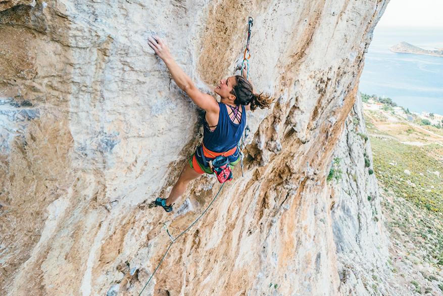Person rock climbing outdoors